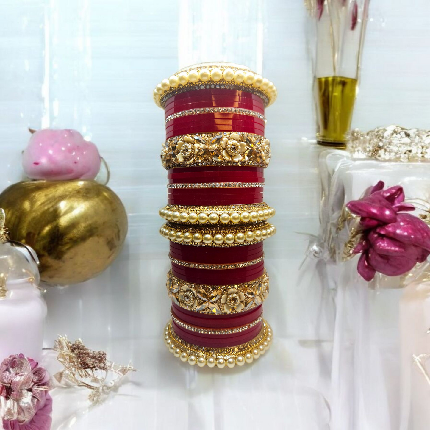 NY LIFESTYLES Bridal Punjabi Chuda Bangle Set for Women and Girls | Traditional Bridal Chura Bangles Set