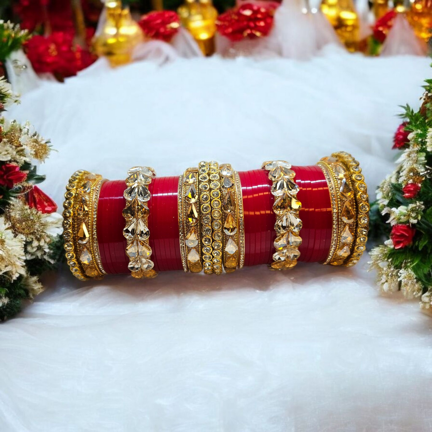 NY LIFESTYLES Bridal Punjabi Chuda Bangle Set for Women and Girls | Traditional Bridal Chura Bangles Set