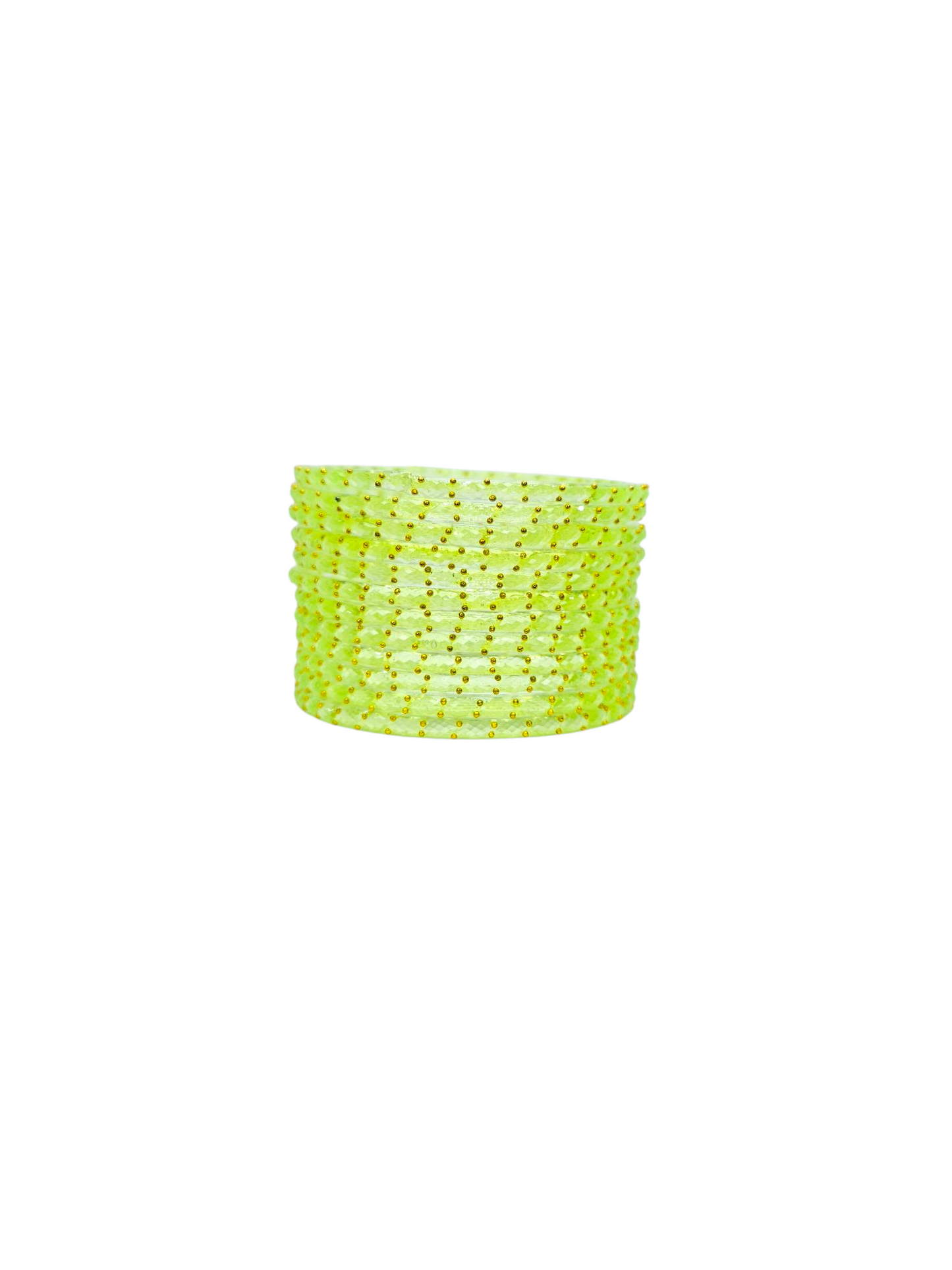 NY LIFESTYLES Plain and Glossy Finished Raindrop Glass Bangle Set For Women and Girls - Set of 12 (Light Green)