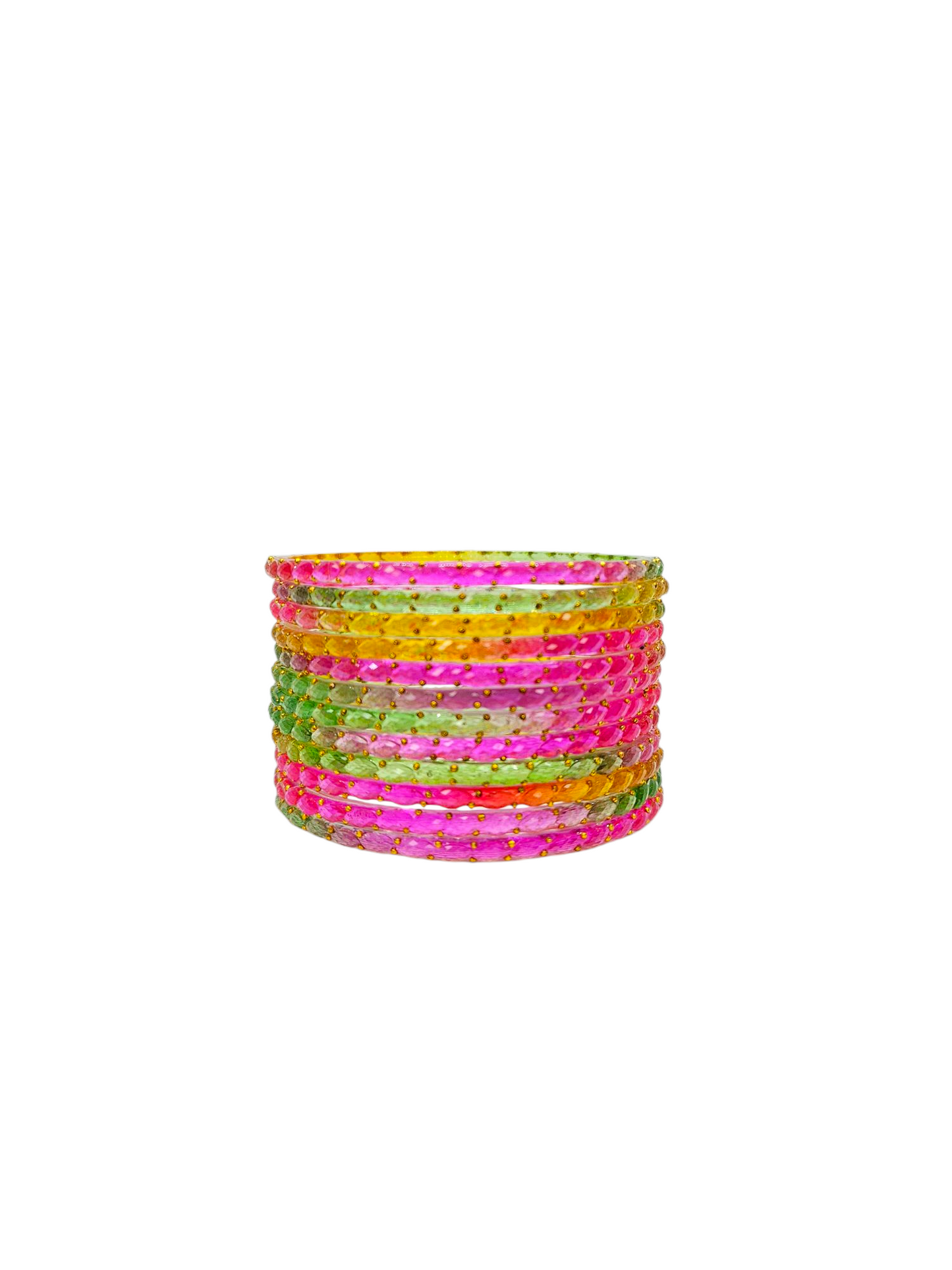 NY LIFESTYLES Plain and Glossy Finished Raindrop Glass Bangle Set For Women and Girls - Set of 12 (Light Multi)