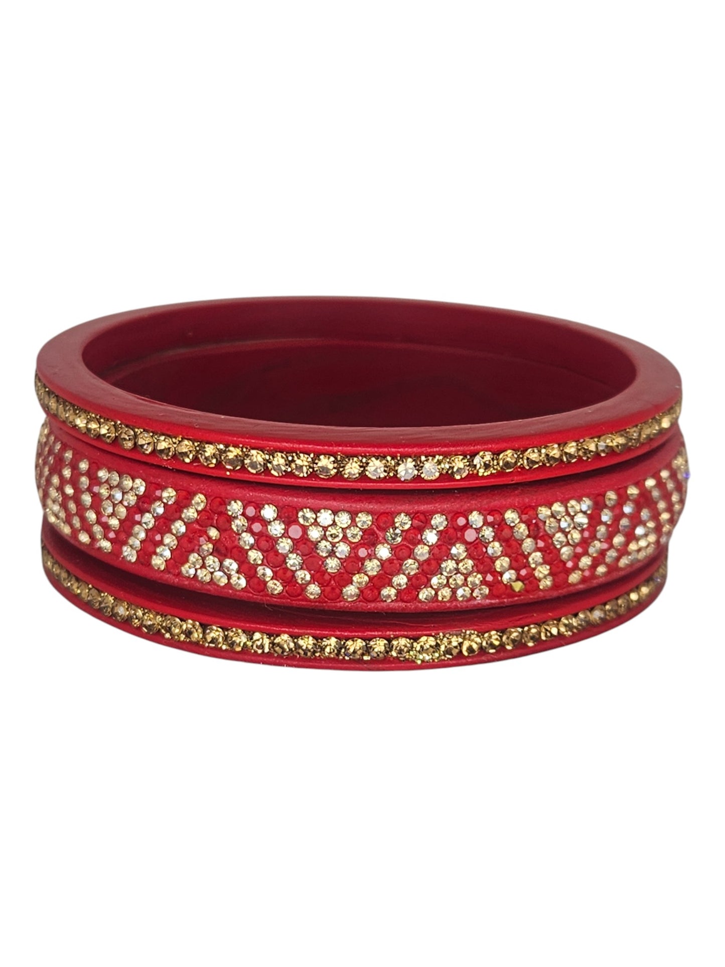 Lac Bangle set for Women Pyramid Stone Design Set of 6Pc