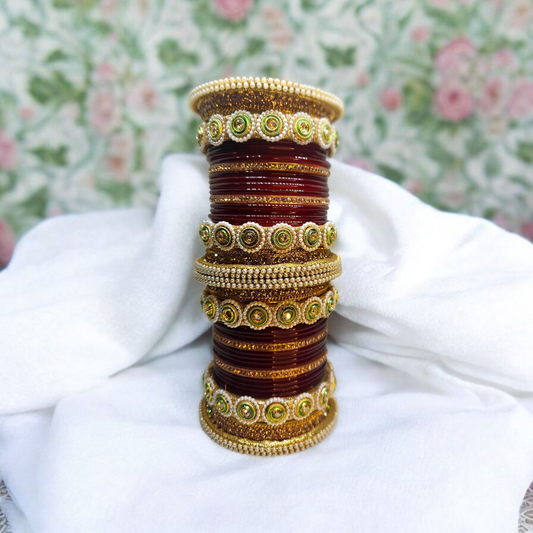 NY LIFESTYLES Bridal Punjabi Chuda Bangle Set for Women and Girls | Traditional Bridal Chura Bangles Set