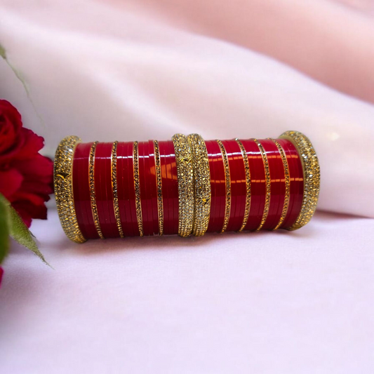 NY LIFESTYLES Bridal Punjabi Chuda Bangle Set for Women and Girls | Traditional Bridal Chura Bangles Set
