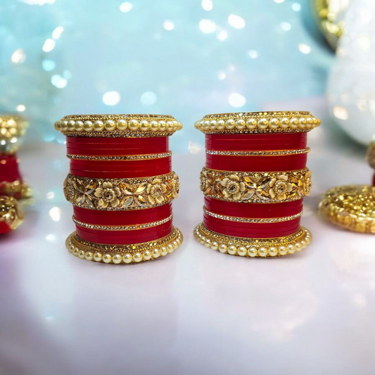 NY LIFESTYLES Bridal Punjabi Chuda Bangle Set for Women and Girls | Traditional Bridal Chura Bangles Set