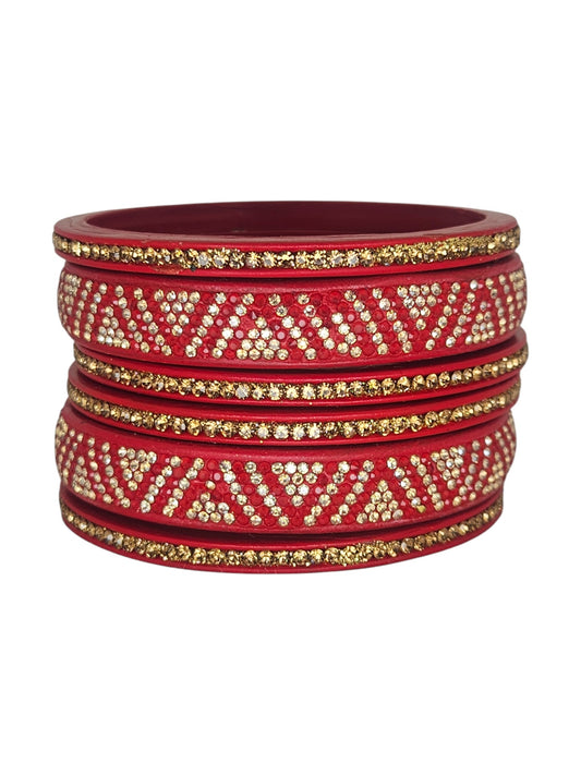 Lac Bangle set for Women Pyramid Stone Design Set of 6Pc