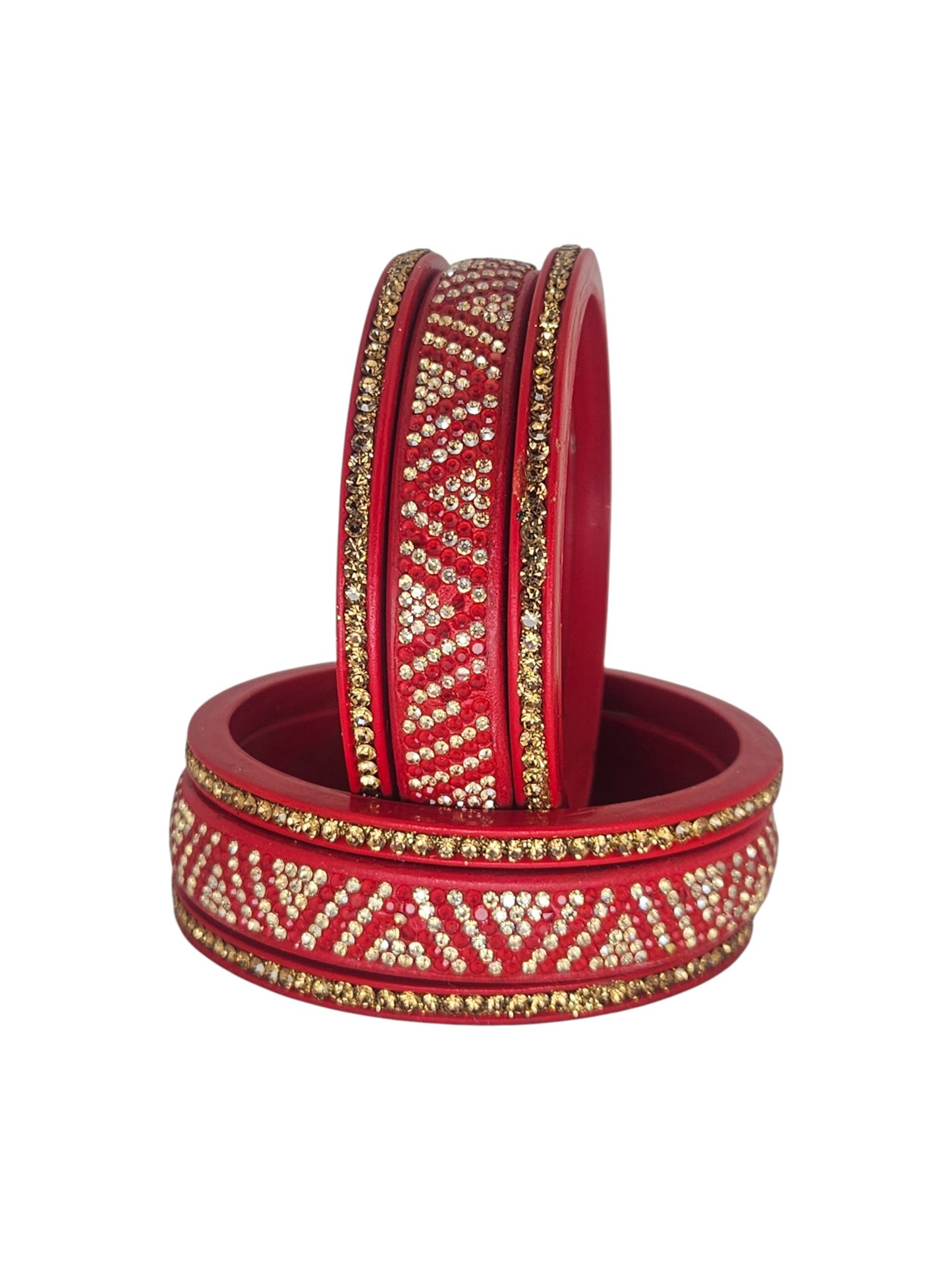 Lac Bangle set for Women Pyramid Stone Design Set of 6Pc