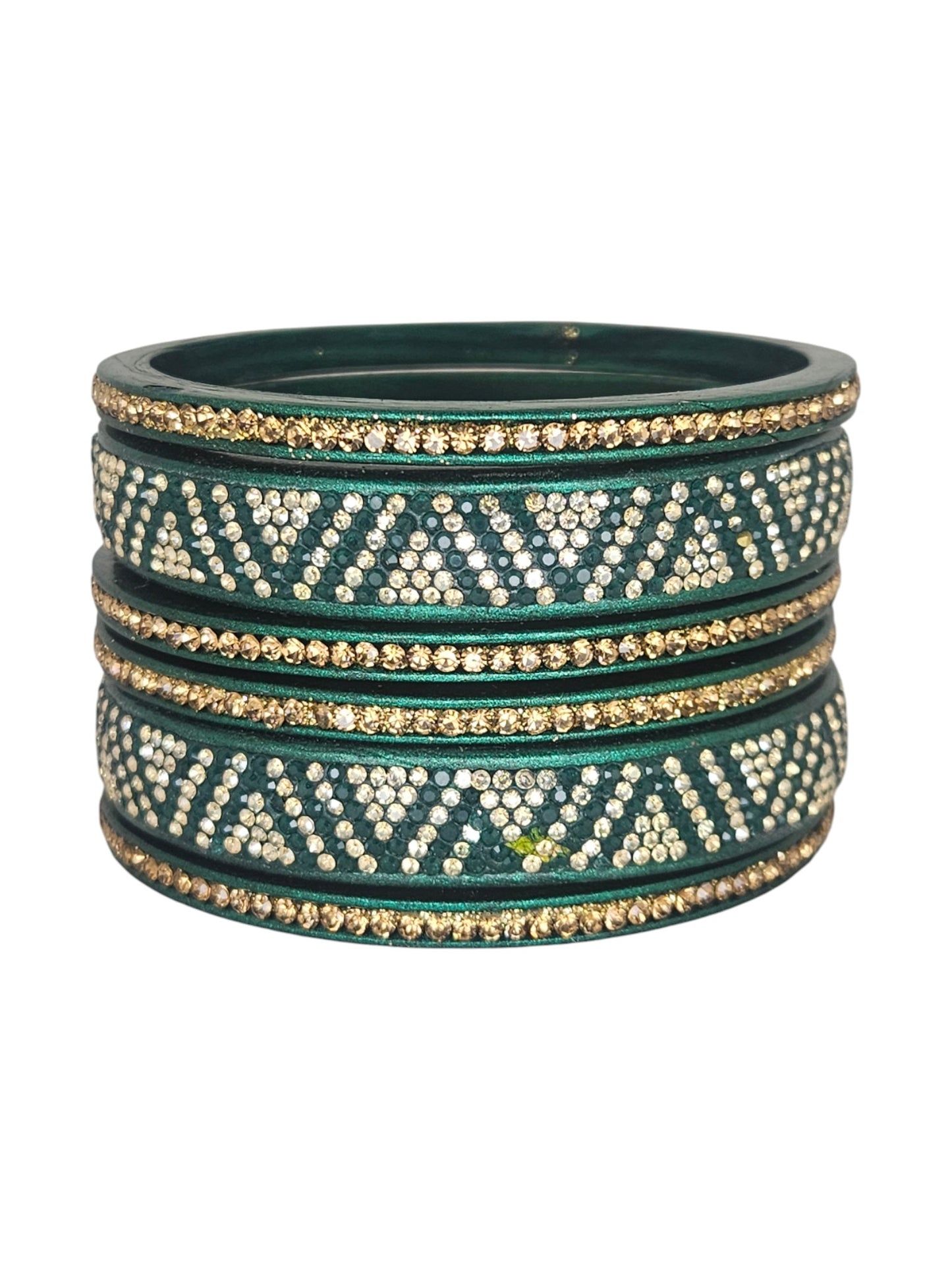 Lac Bangle set for Women Pyramid Stone Design Set of 6Pc