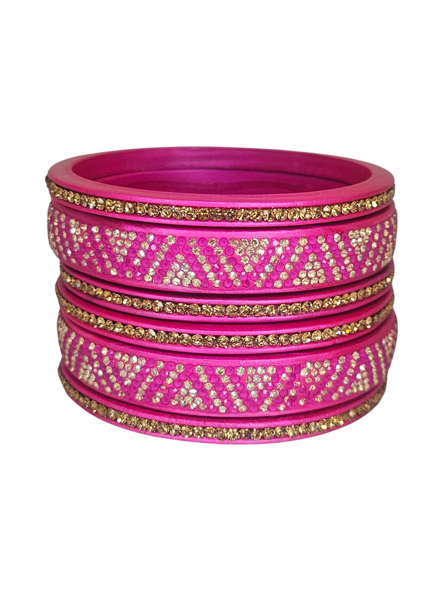 Lac Bangle set for Women Pyramid Stone Design Set of 6Pc