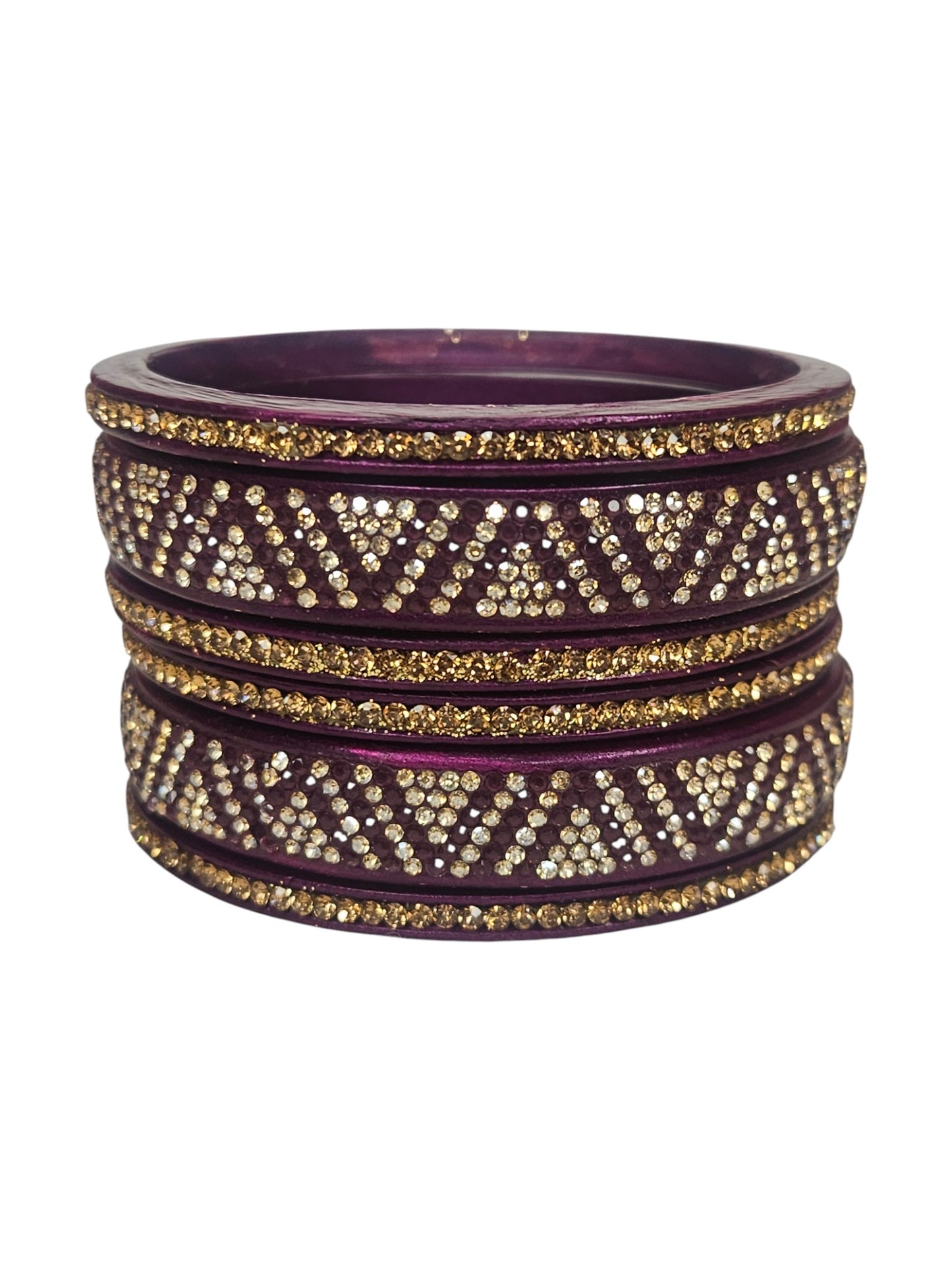 Lac Bangle set for Women Pyramid Stone Design Set of 6Pc